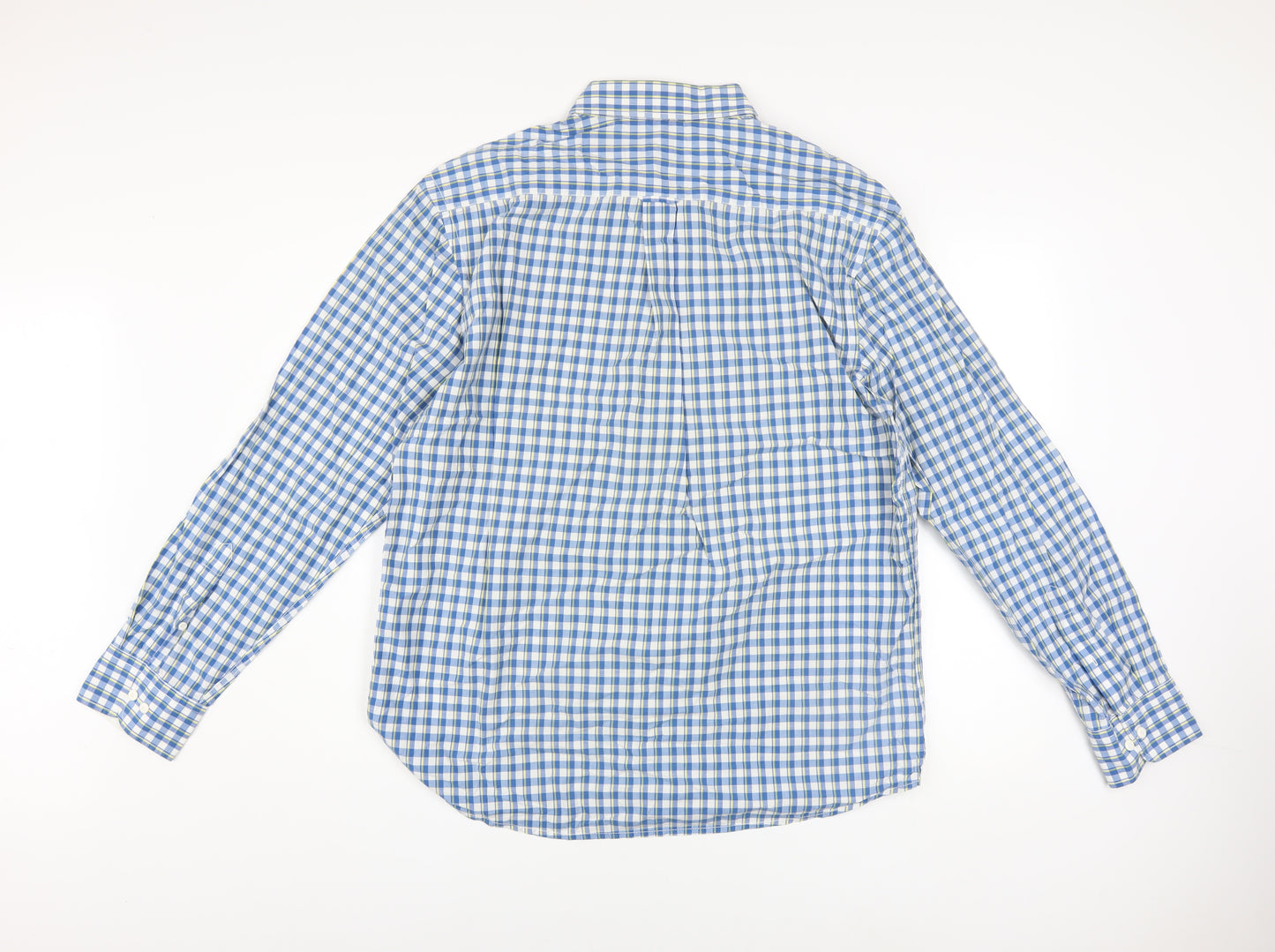 U.S. Polo Assn. Men's Blue Check Tailored Fit Cotton Long Sleeve Shirt XL