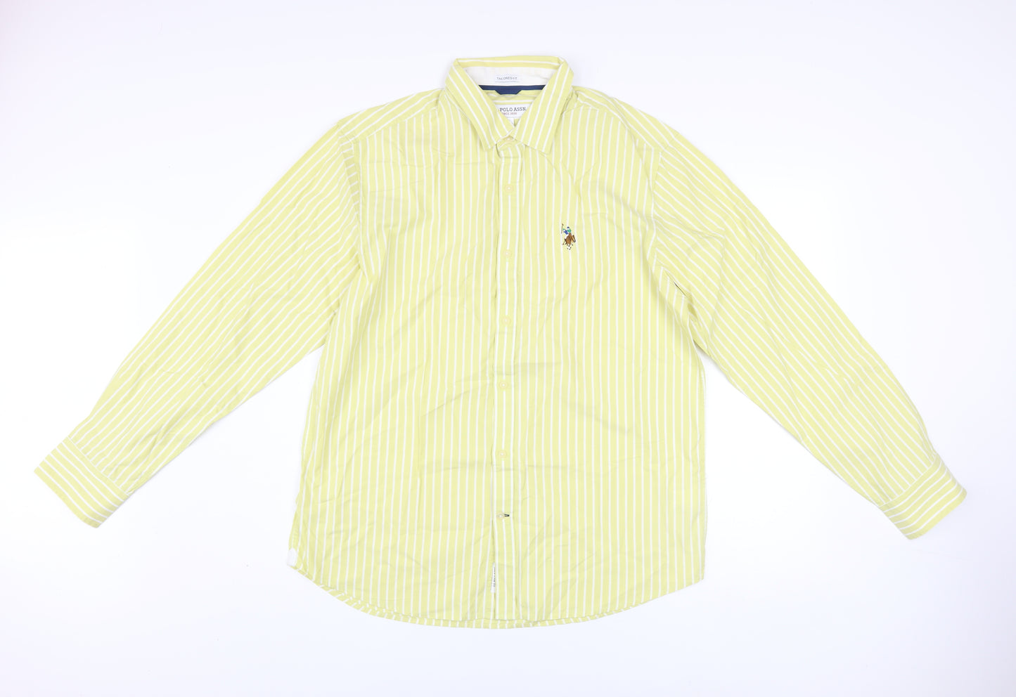 U.S. Polo Assn. Men's Yellow Striped Tailored Fit Cotton XL Shirt