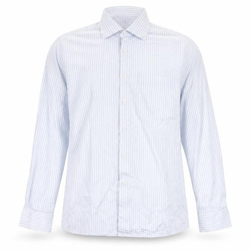 Louis Philippe Men's Blue Striped Classic Fit Cotton Shirt Size 42