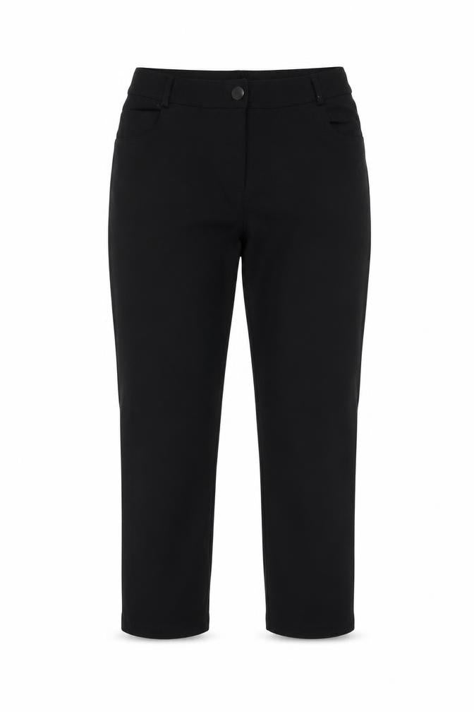 Front view of Dunnes Women's Black Slim Fit Stretch Trousers, size 10