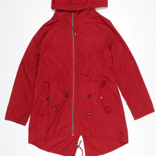 Atmosphere Women's Red Parka Jacket Hooded Lightweight S