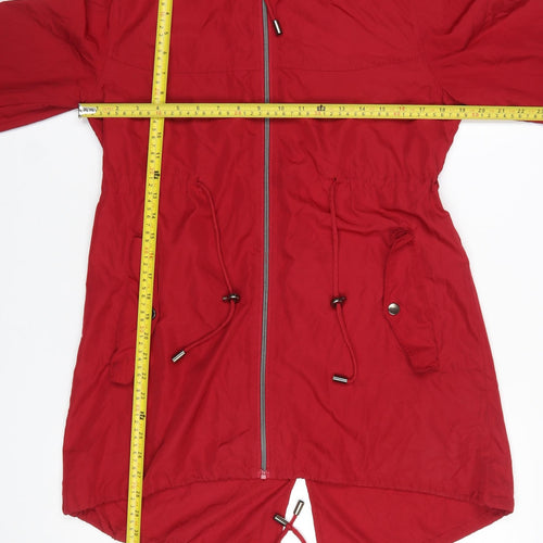 Atmosphere Women's Red Parka Jacket Hooded Lightweight S