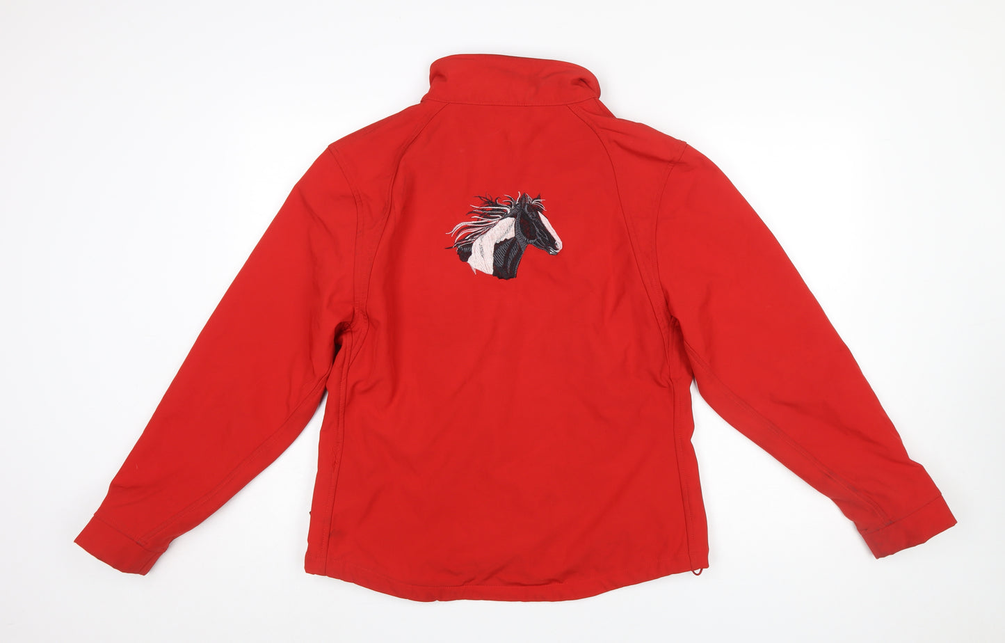 27 86 Women's Red Softshell Embroidered Horse Jacket XL