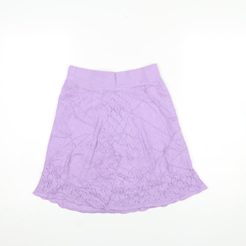 ASOS Womens Purple Knit A-Line Skirt Size 10 Boho Style