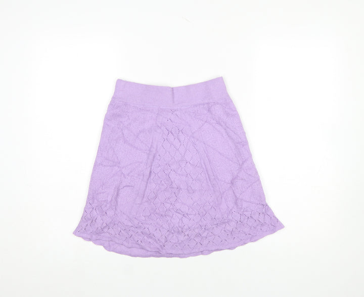 ASOS Womens Purple Knit A-Line Skirt Size 10 Boho Style