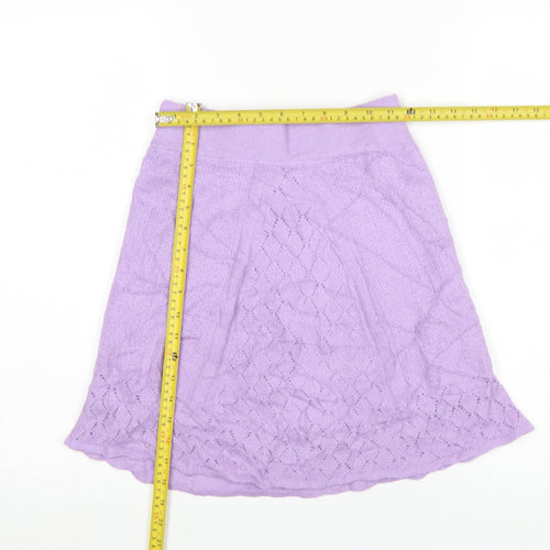 ASOS Womens Purple Knit A-Line Skirt Size 10 Boho Style