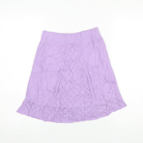 ASOS Womens Purple Knit A-Line Skirt Size 10 Boho Style