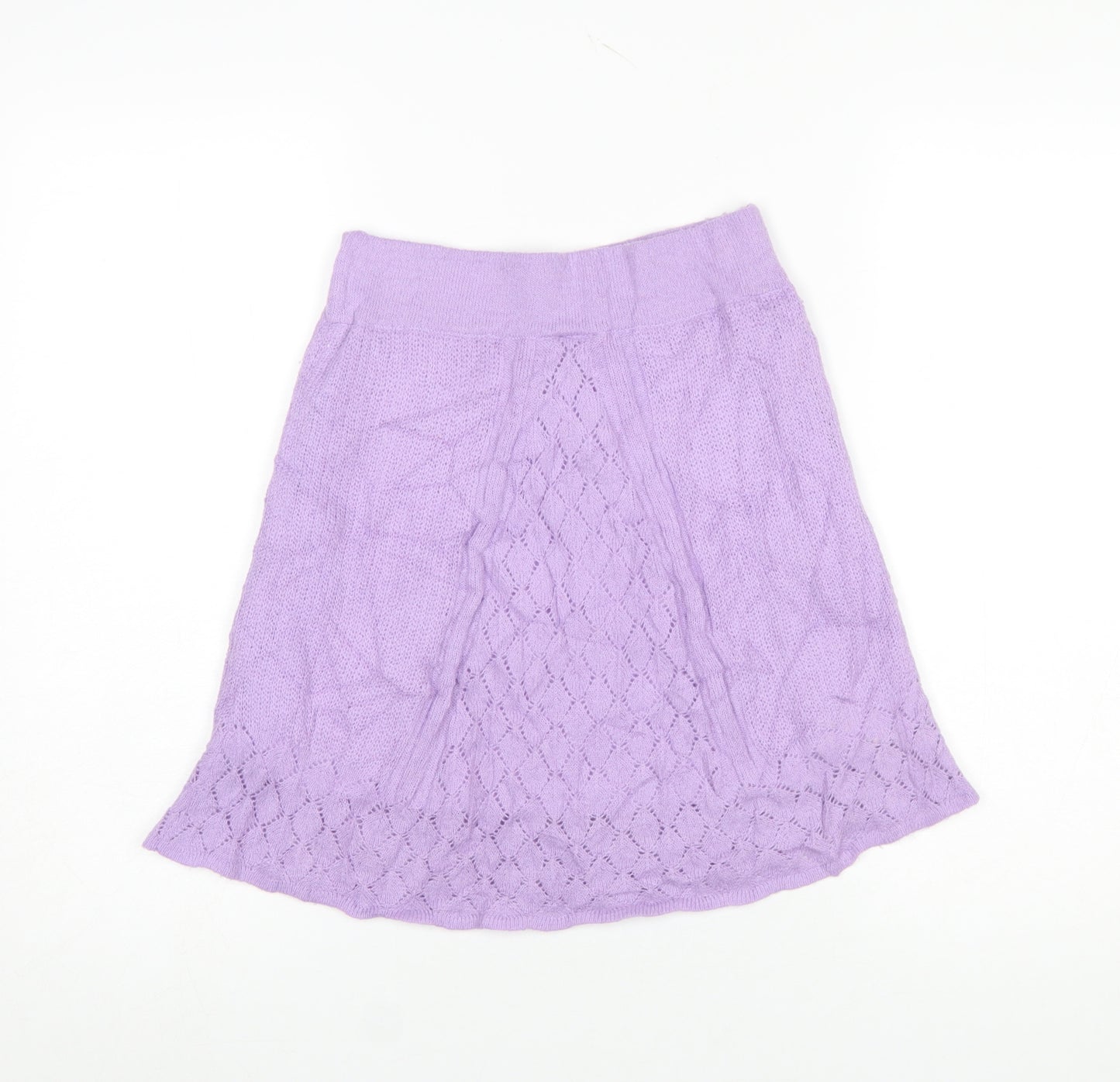 ASOS Womens Purple Knit A-Line Skirt Size 10 Boho Style