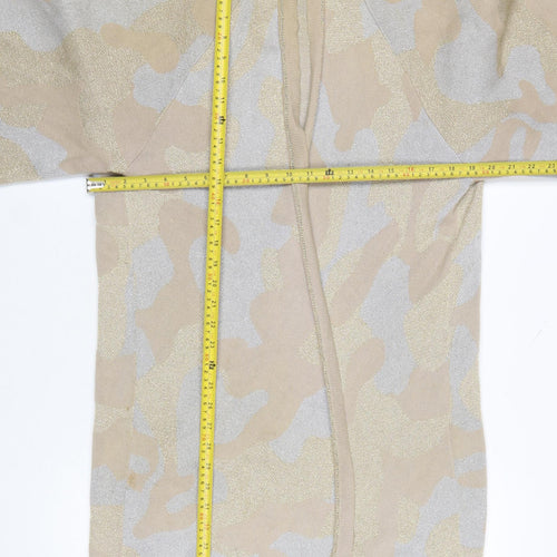 Selected Femme Womens Beige Camouflage Knit Cardigan M Relaxed Fit