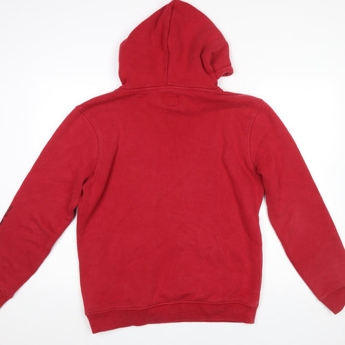 Animal Men's Red Pullover Hoodie Small Fleece Cotton Blend