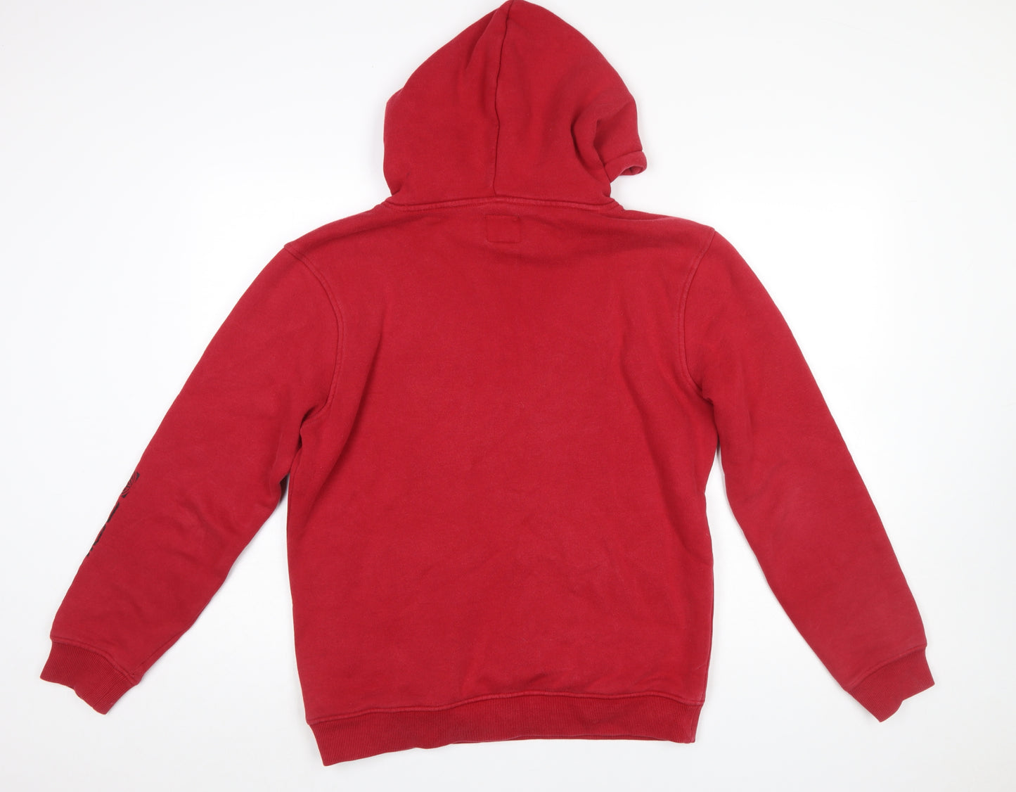 Animal Men's Red Pullover Hoodie Small Fleece Cotton Blend