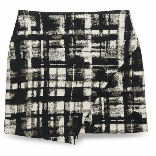 Oliver Bonas Women Black Check Wool Blend Pencil Skirt Size 14