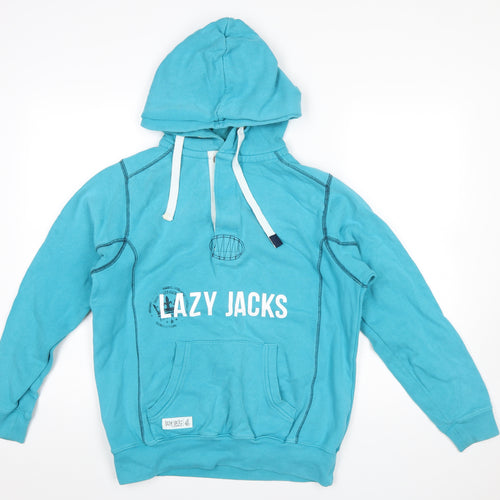 Lazy Jacks Men's Blue Pullover Hoodie XS Nautical Graphic Cotton