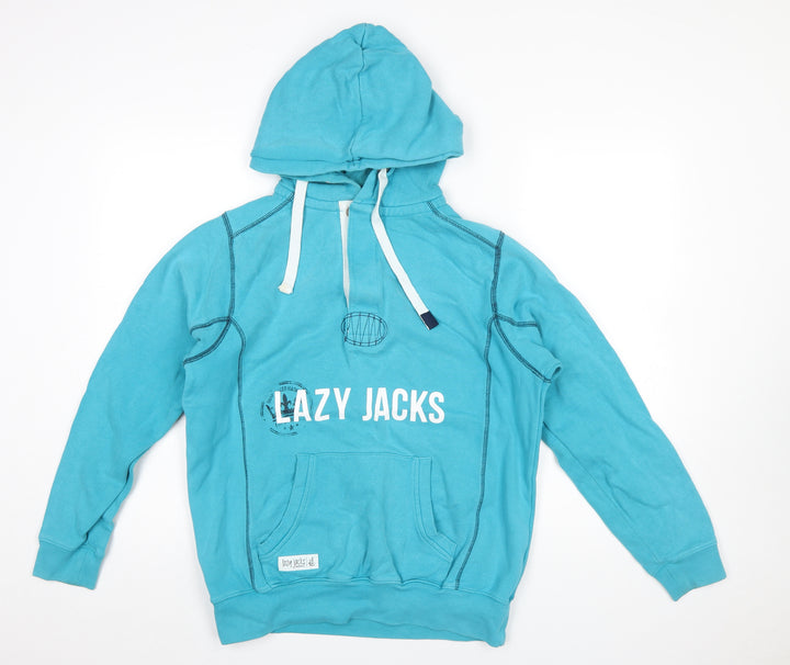 Lazy Jacks Men's Blue Pullover Hoodie XS Nautical Graphic Cotton