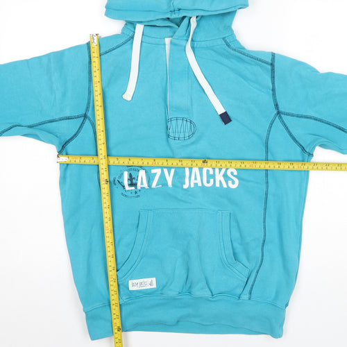 Lazy Jacks Men's Blue Pullover Hoodie XS Nautical Graphic Cotton