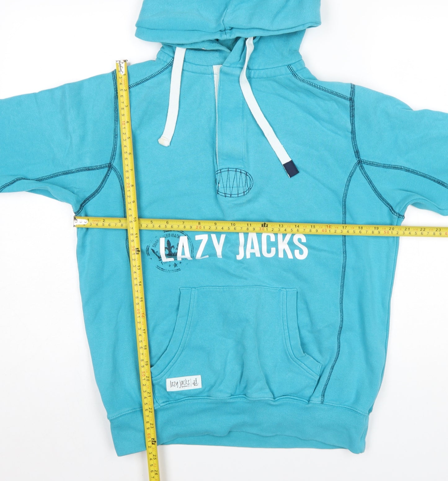 Lazy Jacks Men's Blue Pullover Hoodie XS Nautical Graphic Cotton