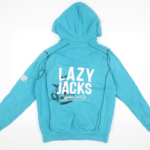 Lazy Jacks Men's Blue Pullover Hoodie XS Nautical Graphic Cotton
