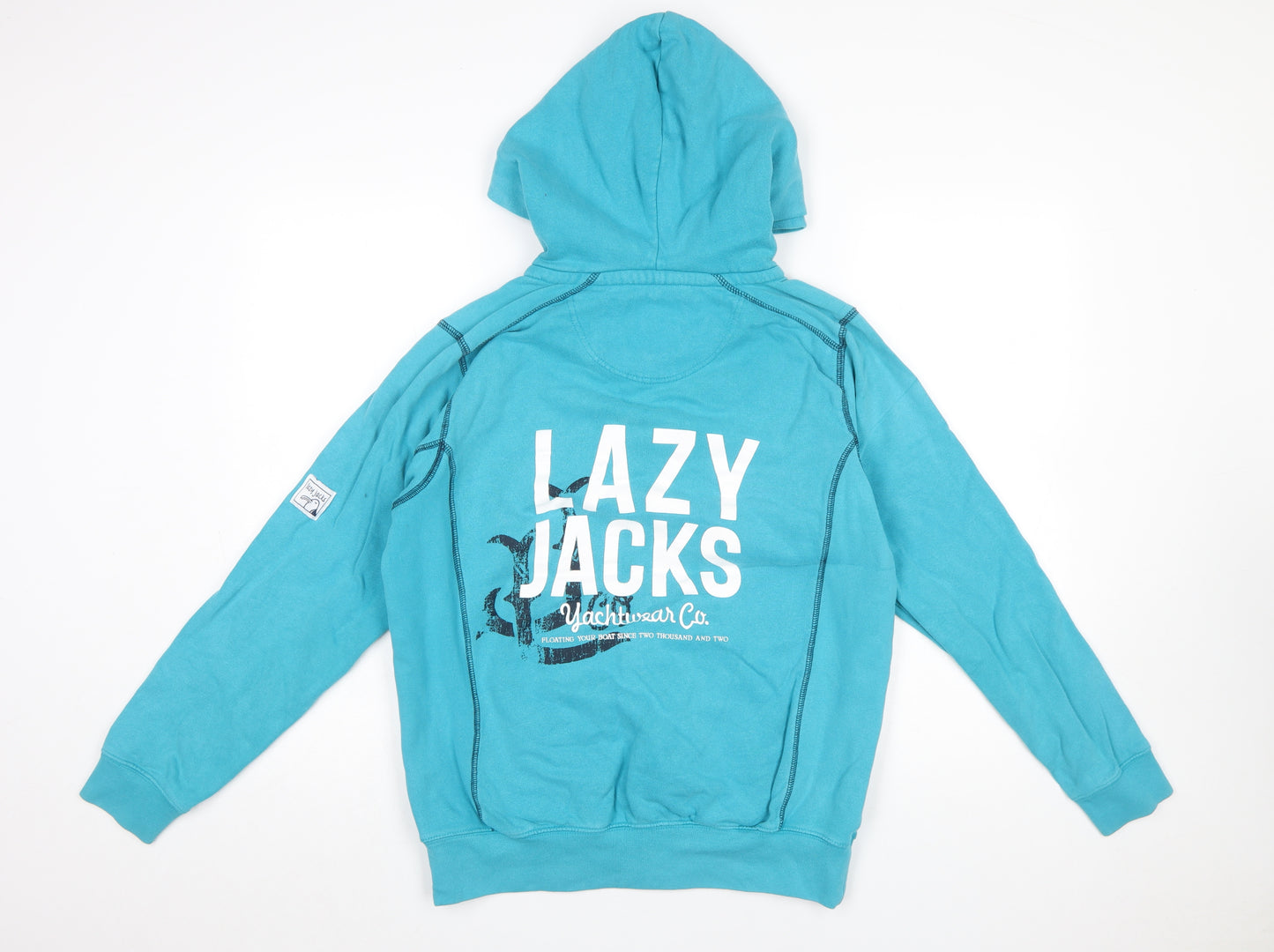 Lazy Jacks Men's Blue Pullover Hoodie XS Nautical Graphic Cotton