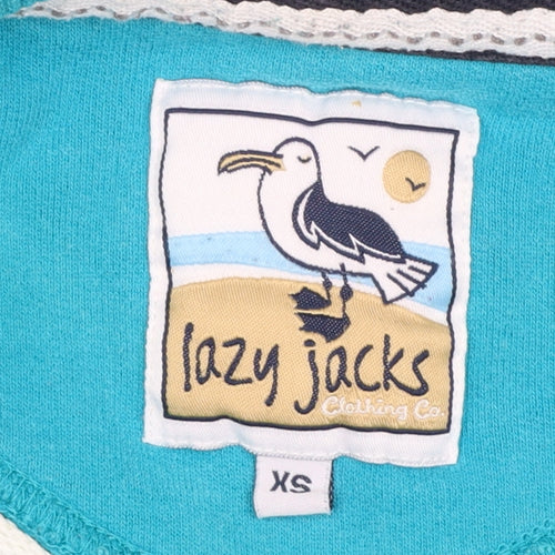 Lazy Jacks Men's Blue Pullover Hoodie XS Nautical Graphic Cotton