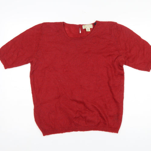 Austin Reed Women Red Mohair Blend Short Sleeve Jumper Size 12