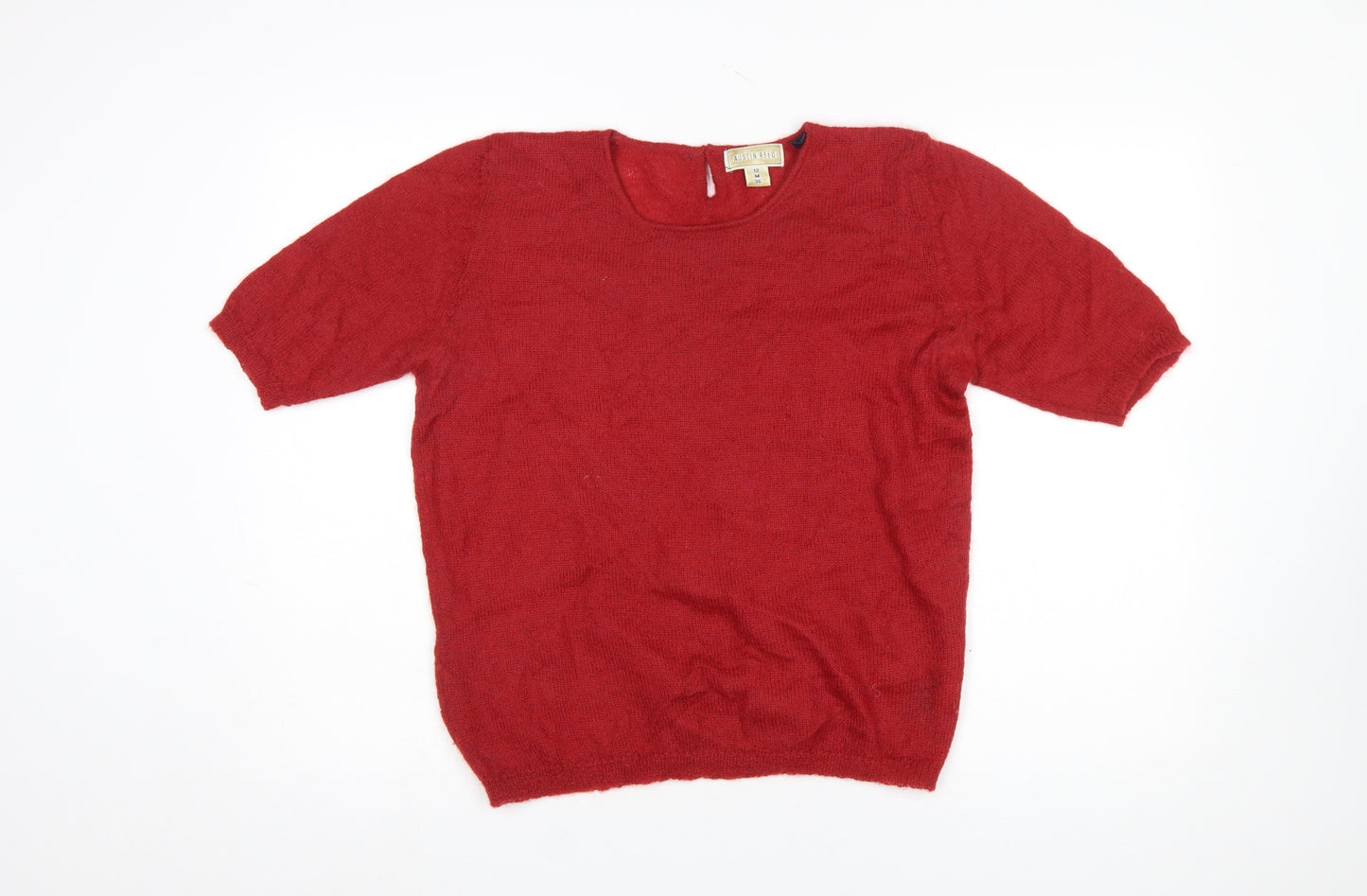 Austin Reed Women Red Mohair Blend Short Sleeve Jumper Size 12
