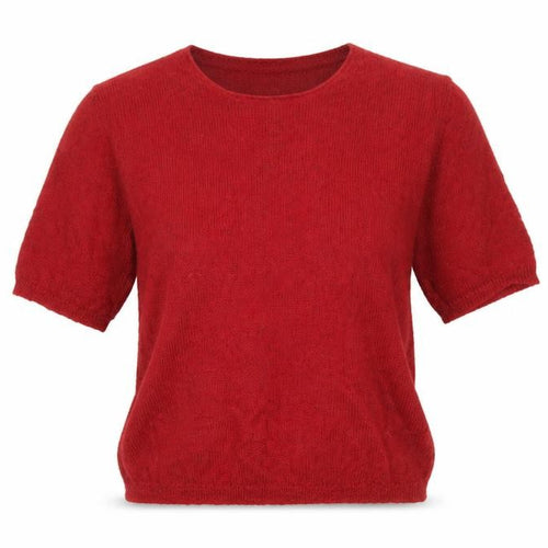 Austin Reed Women Red Mohair Blend Short Sleeve Jumper Size 12
