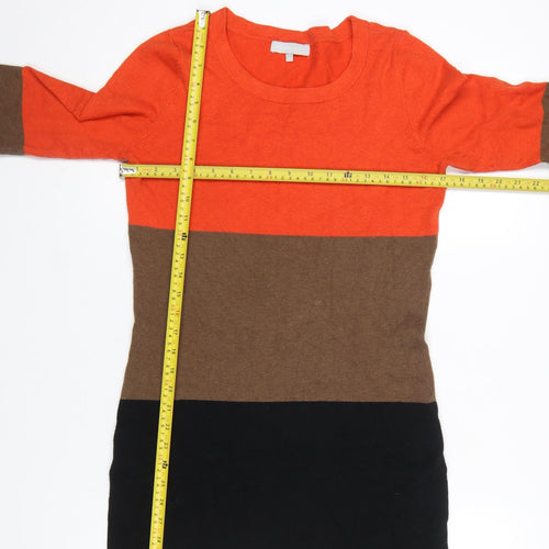 Red Herring Women’s Orange Brown Black Knit Jumper Dress Size 12