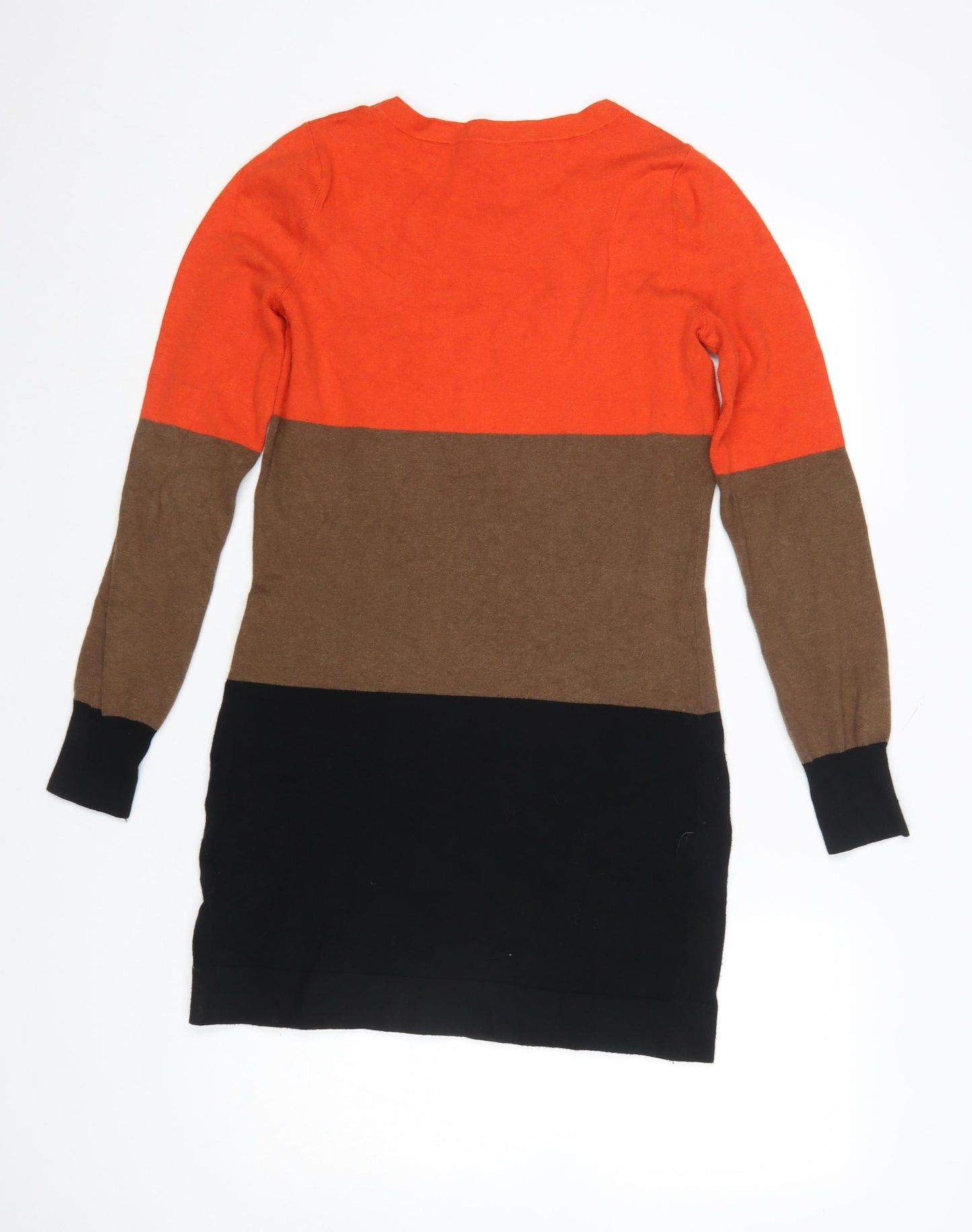 Red Herring Women’s Orange Brown Black Knit Jumper Dress Size 12