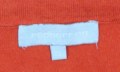 Red Herring Women’s Orange Brown Black Knit Jumper Dress Size 12