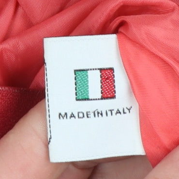 Dallas Womens Red Leather Biker Jacket Size 14