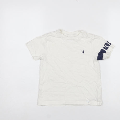Ralph Lauren Boys White Logo Cotton Short Sleeve T-Shirt 4 Years