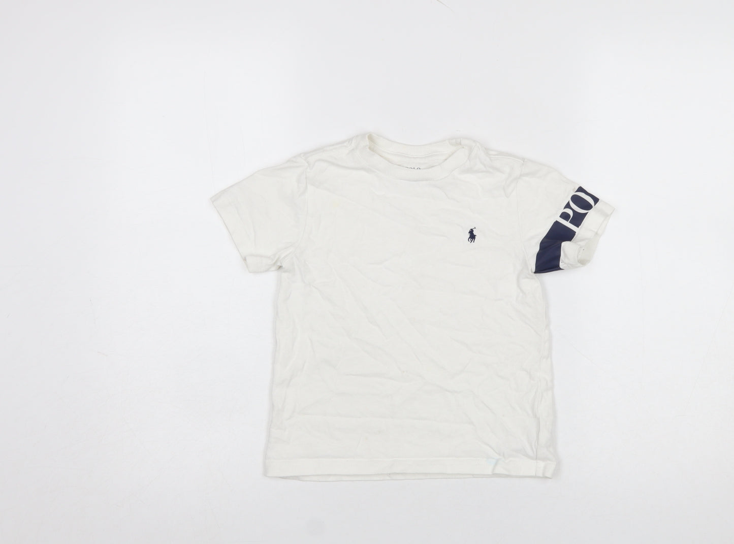 Ralph Lauren Boys White Logo Cotton Short Sleeve T-Shirt 4 Years