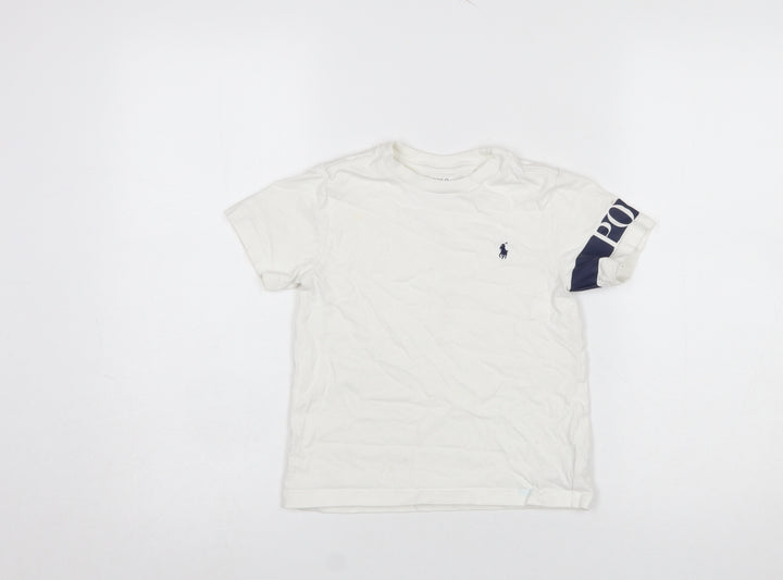 Ralph Lauren Boys White Logo Cotton Short Sleeve T-Shirt 4 Years
