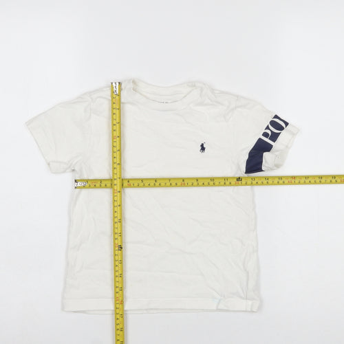 Ralph Lauren Boys White Logo Cotton Short Sleeve T-Shirt 4 Years