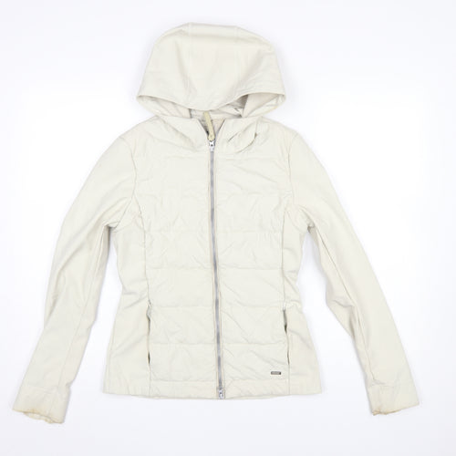 Woolrich Women’s Ivory Hooded Soft Shell Jacket Size S