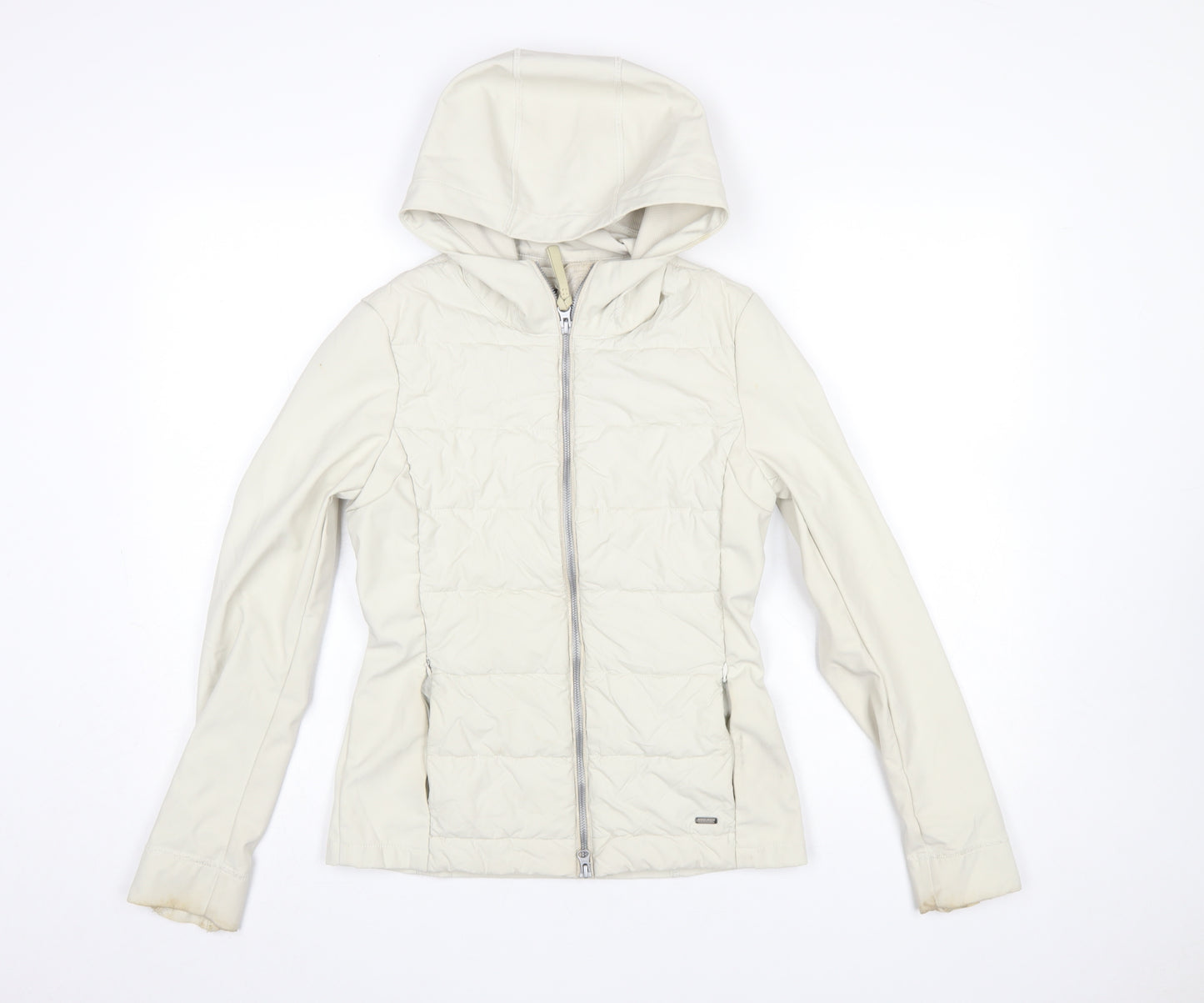 Woolrich Women’s Ivory Hooded Soft Shell Jacket Size S
