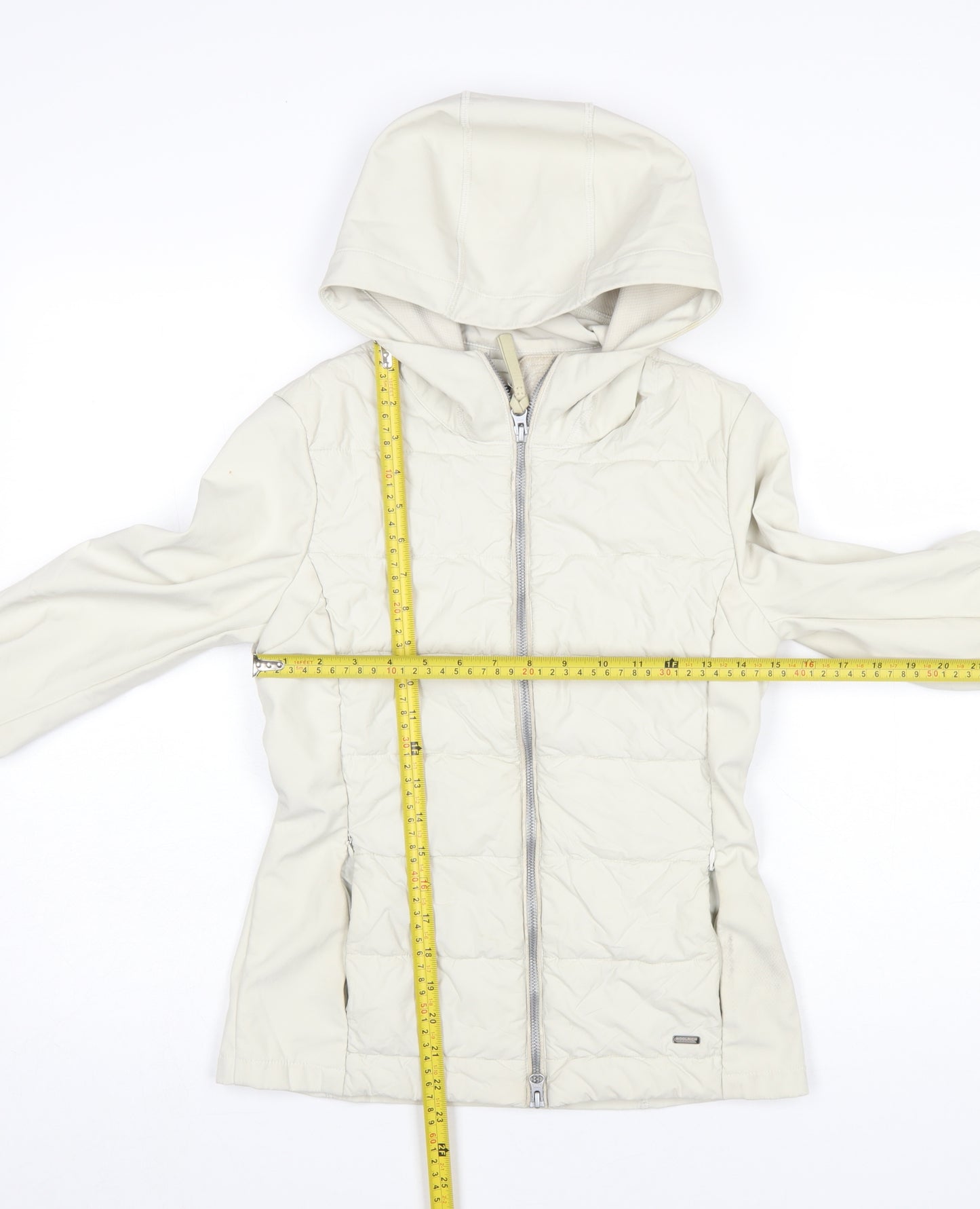 Woolrich Women’s Ivory Hooded Soft Shell Jacket Size S