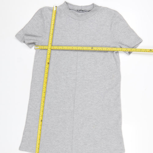 Zara Women’s Grey Knit T-Shirt Dress Size 12 Casual Short Sleeve