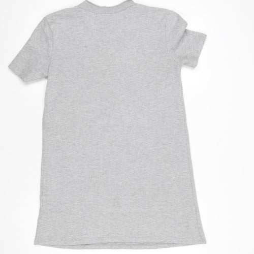 Zara Women’s Grey Knit T-Shirt Dress Size 12 Casual Short Sleeve