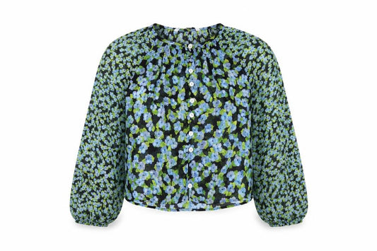 Front view of Zara Women Multicoloured Floral Chiffon Long Sleeve Blouse, size 12