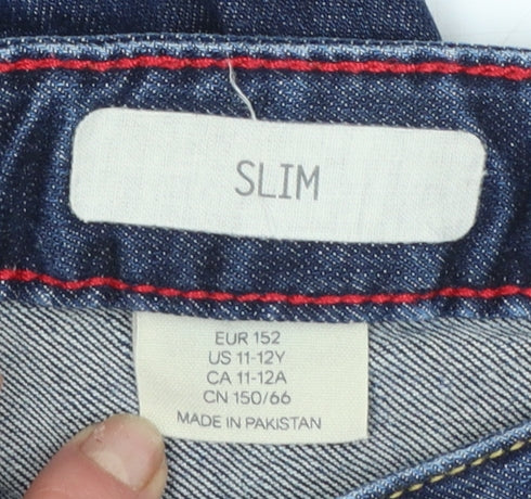 H&M Teens Blue Slim Fit Denim Jeans Size 11-12 Medium Wash