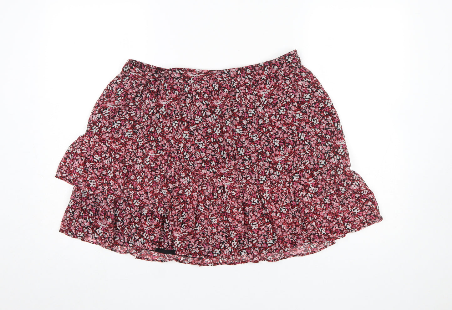 New Look Women's Red Floral Short A-Line Skirt Size 16