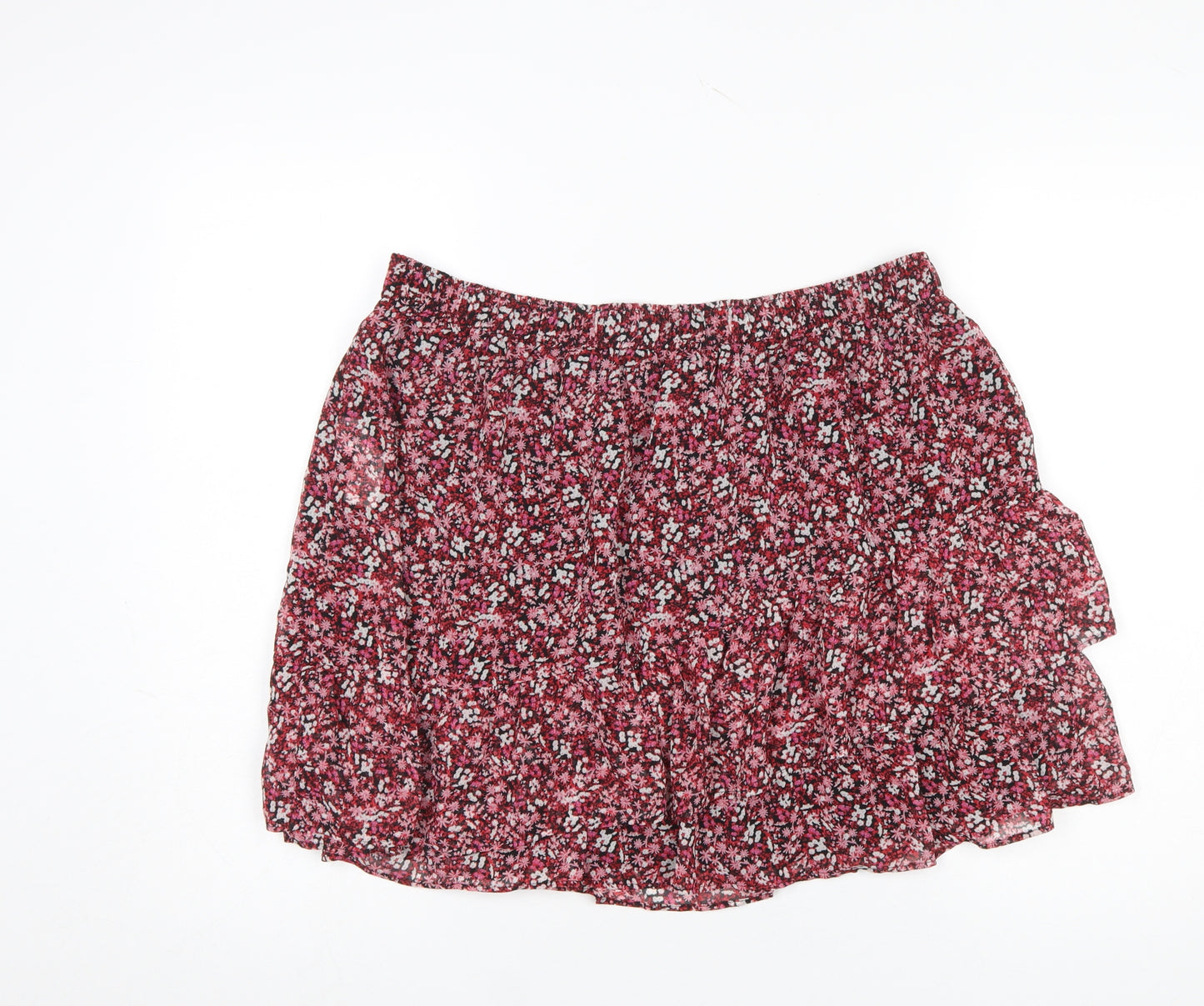 New Look Women's Red Floral Short A-Line Skirt Size 16