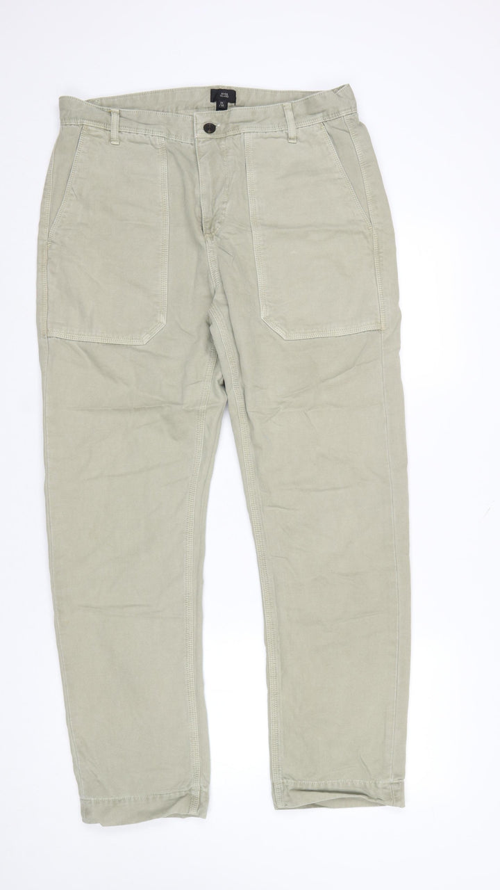 River Island Men's Beige 34x32 Regular Straight Jeans