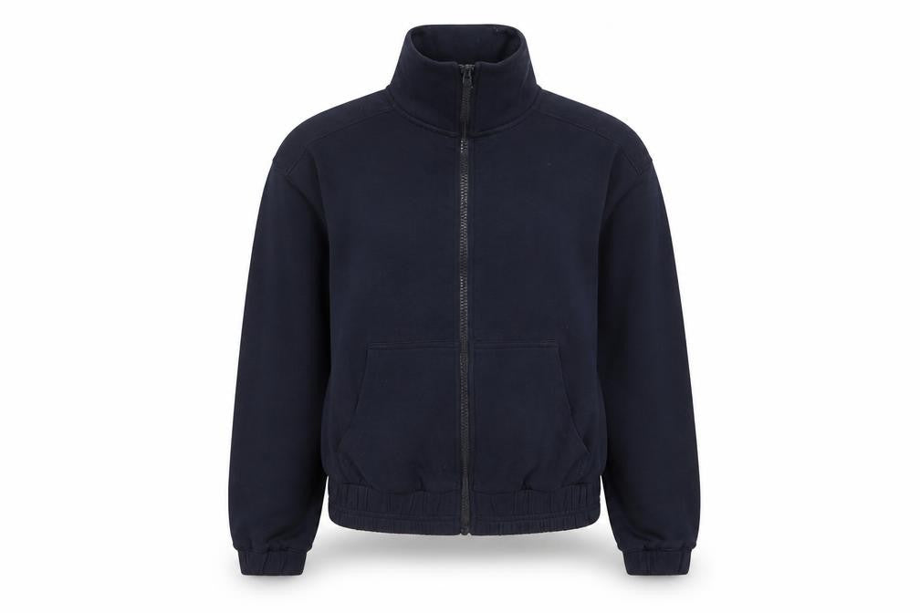Front view of F&F Active Women’s Navy Blue Full Zip Sweatshirt, size S