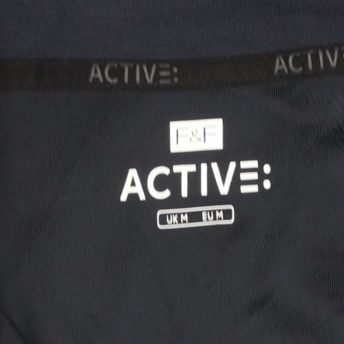F&F Active Women’s Black Full Zip Sweatshirt Size M Modal Blend
