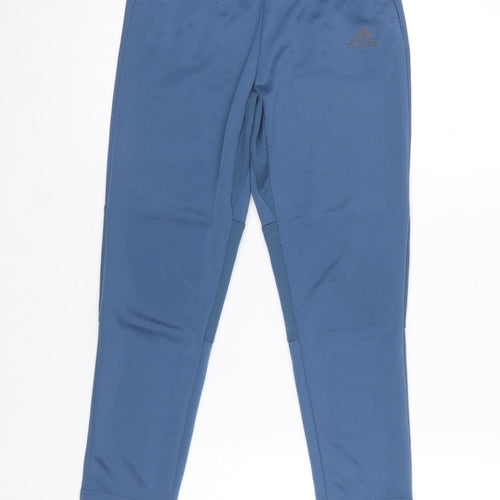 Adidas Boys Blue 9-10 Years Track Pants Recycled Polyester Activewear