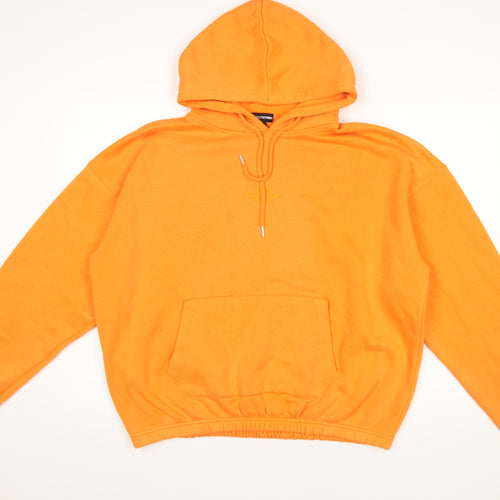 PrettyLittleThing Women's Orange Pullover Hoodie Size M Cotton Blend