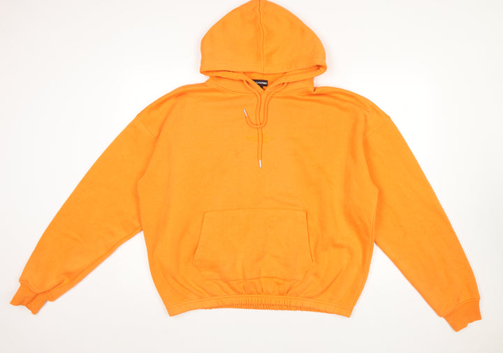 PrettyLittleThing Women's Orange Pullover Hoodie Size M Cotton Blend
