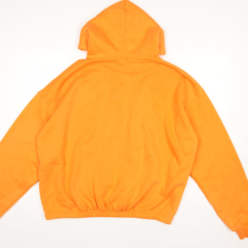 PrettyLittleThing Women's Orange Pullover Hoodie Size M Cotton Blend